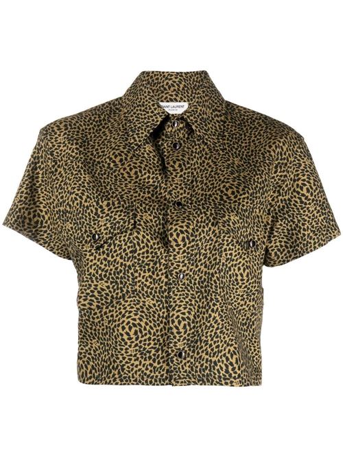 Cropped shirt with print SAINT LAURENT | 725760Y04DN2290